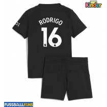 Manchester City Rodri Hernandez #16 Auswärts Trikotsatz Kinder 2025-26 Kurzarm (+ Kurze Hosen)